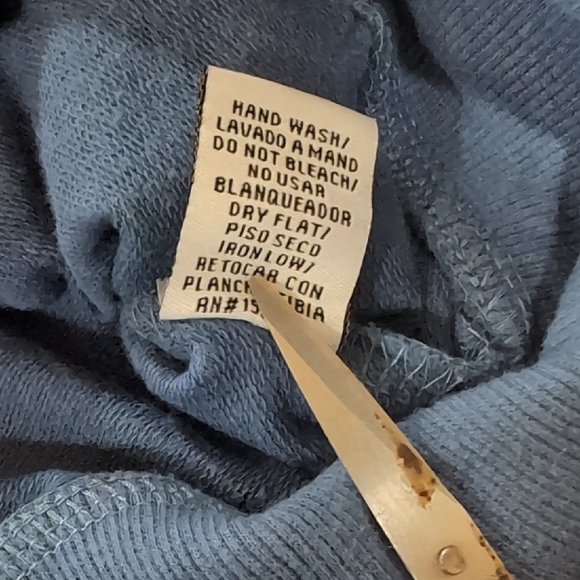 Week -End Vintage Cropped Hoodie Women's Large Y2K 2000s Cotton Blend Blue - Picture 8 of 8